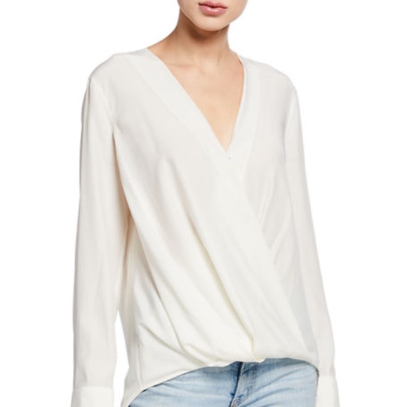 Rag & Bone Victor Draped Silk Blouse - Picture 2 of 11
